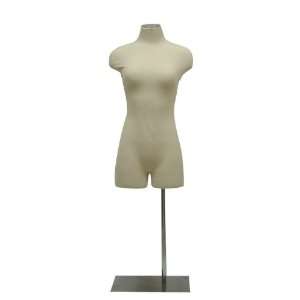  Female Cream Fully Pinnable Dress Form 3 Brushed Base 