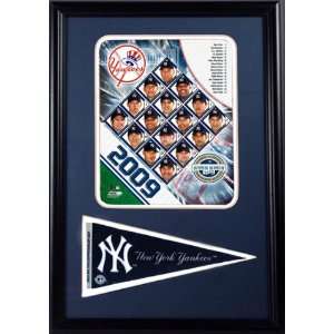  2009 New York Yankees Photograph with Team Pennant in a 12 