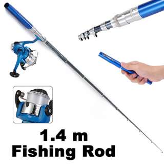 Blue Fishing Stick Rod Pen Reel Pole Line Wheel Tools  