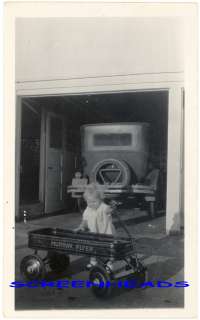 1920s 30s Child & MURRAY FLYER TOY WAGON Photo  