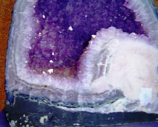 UNIQUE AMETHYST GEODE/W AGATE BORDER IDEAL GIFT 2632  