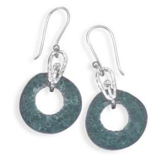 925 Sterling S. Ancient Roman Glass Cut Out Earrings  