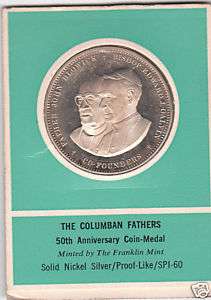 1968 The Columban Fathers Medal Nickel Silver P/L, Rare  