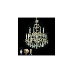   Chandelier in Antique White Glossy with Clear Strass Pendalogue