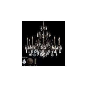   Chandelier in Antique Black Glossy with Clear Precision Pendalogue