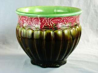 Vintage Weller Art Pottery Majolica Drip Glaze Jardiniere  