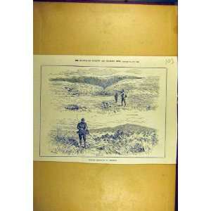  1887 Grouse Shooting Alberta Canada Old Print