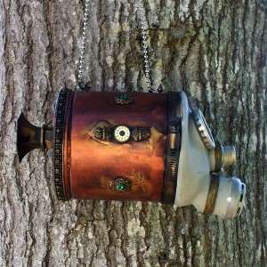 Steampunk clutch Purse Victorian Pirate gas mask gothic goggles can 