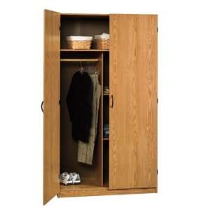    Oak Finish Wardrobe Armoire   Storage Cabinet