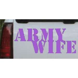 8in X 3.3in Purple    Army Wife Military Car Window Wall Laptop Decal 