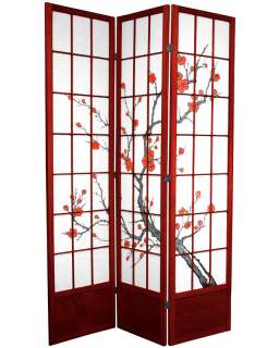 Oriental Furniture 7 ft. Cherry Blossom Shoji Screen   Rosewood 3 