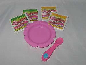 Hasbro Baby Alive Pretend Doll Pink Food Bowl Dish Spoon Toy Piece 