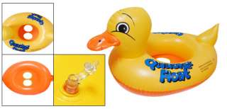 Baby Duck Shape Inflatable Swimming Float Pool Ring Ylw  