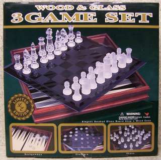 Chess Checkers Backgammon 3 in 1 game box NEW  
