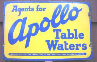 APOLLO TABLE WATER PORCELAIN BAR CAFE ADVERTISING SIGN  