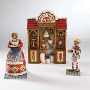 JIM SHORE HEARTWOOD CREEK SANTAS WORKSHOP BAKERY SET/3  