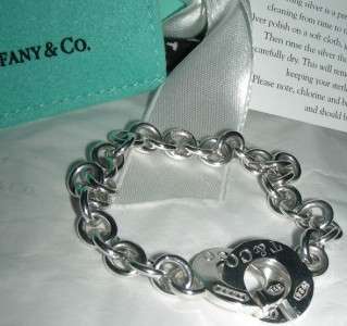 Tiffany & Co Silver 1837 CIRCLE CLASP Link Toggle Bracelet Bangle w 