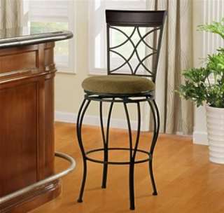 Curves Counter Height Padded Metal Swivel Bar Stool 24  
