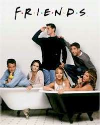 TV POSTER ~ FRIENDS BATHTUB CAST Aniston Perry LeBlanc  