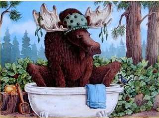 Moose Bathroom Rug Laughting Bear Moose In Tub Mat Bathmat  