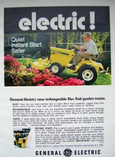 1971 GE ELEC TRAK GARDEN TRACTOR LAWN MOWER AD  