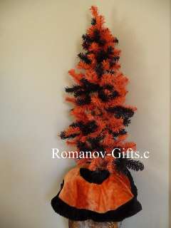 Rare Halloween Tree in Orange & Black 3 Ft.Tree with Matching Plush 
