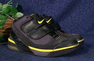 Nice NIKE Black & Yellow Mid Top Basketball Shoes Size 11  