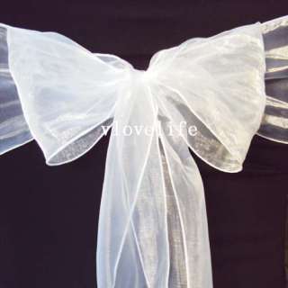 50 new blue organza chair sashes bow cover banquet 100 new