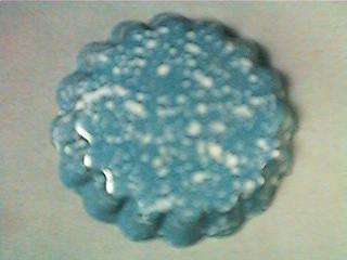Miniature German Blue & White Speckled Graniteware Fluted Pie Plate 