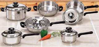 Cookware Set 17 Pc. Piece Surgical Stainless Steel Cooking Pot Pan 