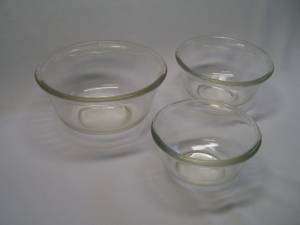 vintage clear glass mixing bowls  