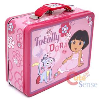   Explorer Dora Boots Metal Tin Box Lunch Snack Jewelry Case Pink  