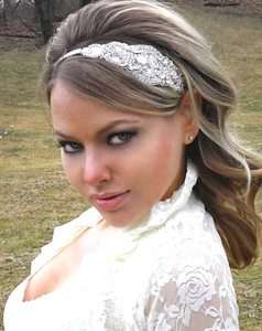 Bridal Hair Accessories Satin Ribbon Vintage Headband  