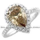 AAA 0.88CT FANCY COGNAC BROWN DIAMOND ENGAGEMENT RING 18k WHITE GOLD 