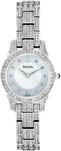 Bulova 96L149 Ladies Watch Stainless Steel Dress Swarovski Crystal 