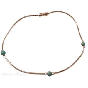  Sterling Silver Beaded Turquoise Ankle Bracelet Jewelry