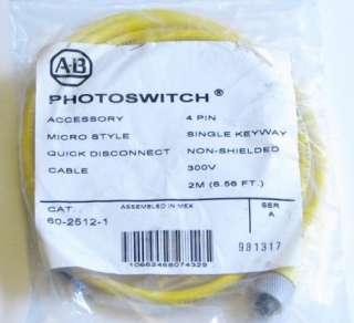 Allen Bradley Photo Switch 4 pin cables Micro Style 60 2512 1   NEW 