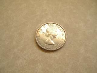CANADIAN 1953 wire border rim silver dollar QE II CANADA COIN  