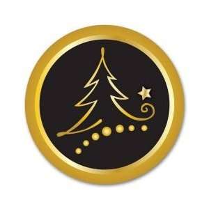  EGP Round Black Tree Christmas Seal