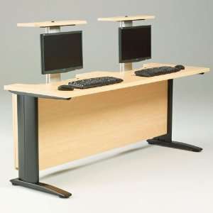   Desk with Monitor Lift 30x72 Black Top/Black Base