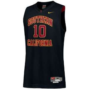  Nike USC Trojans #10 Black Twilled Basketball Jersey 