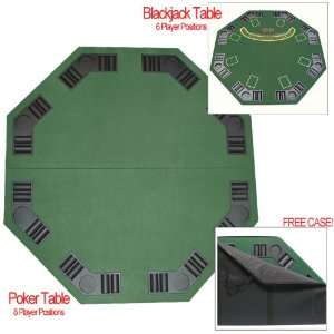  Deluxe Poker & Blackjack Table Top w/ Case Sports 