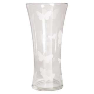 Fluted Vase With Butterflies   Clear.Opens in a new window