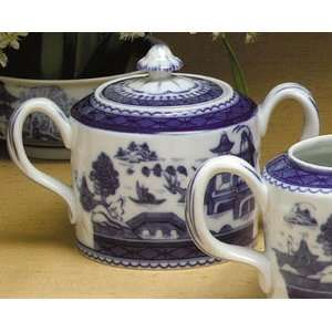  Mottahedeh Blue Canton Covered Sugar Bowl 4 in