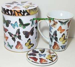   Mug Coaster Tin Paul Cardew NIB Butterfly SALE 704038011266  