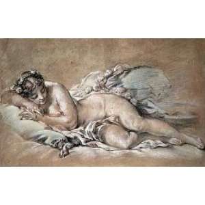  A Young Girl Sleeping by Francois Boucher. Size 16.00 X 10 