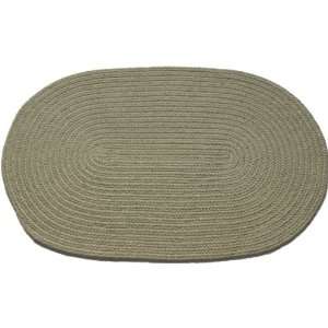  Solid Moss   Oval Braided Rug (8 x 13)