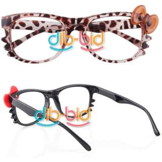 Cute Fashion Bow Cat Frame Eye Plastic Glasses For Womens Girl  