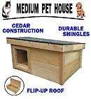   Cat Dog House puppy kitten Feral Pet kennel WARM shelter cedar MEDIUM