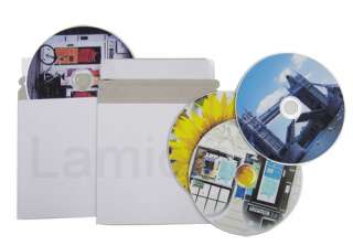 200pc CD DVD White Cardboard Mailers Envelope w/ Seal  